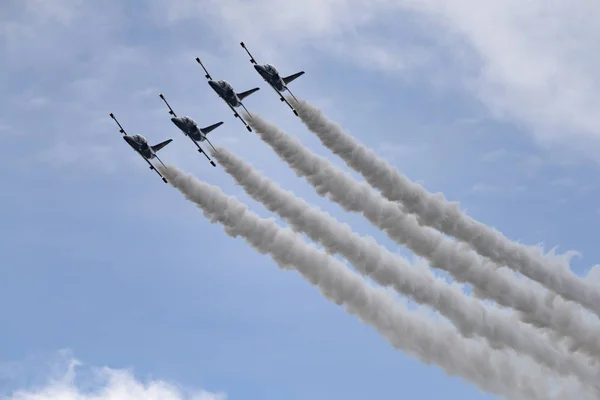 Novosibirsk Rusia Agosto 2018 Equipo Acrobático Russ Avión Albatross Realiza — Foto de Stock