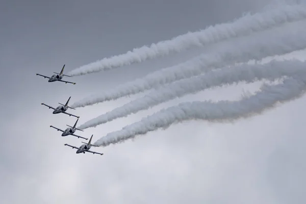 Новосибирск Россия Августа 2018 Года Аэробатическая Команда Russ Самолетах Albatross — стоковое фото