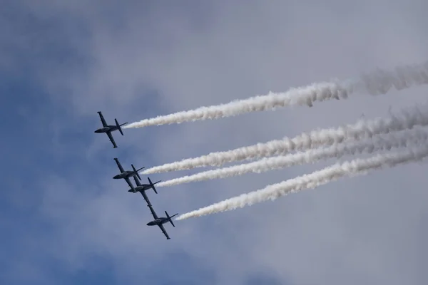 Novosibirsk Rusland Augustus 2018 Aerobatic Team Russ Vliegtuigen Albatross Voert — Stockfoto