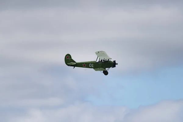 Novosibirsk Ryssland Augusti 2018 Sovjetiska Enmotoriga Biplan Policarpov Eller Flyguppvisning — Stockfoto