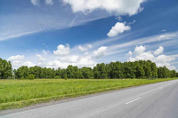 Summer Landscape Road Field Stretching Away Royalty Free Stock Photos