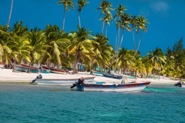 Dominik Cumhuriyeti, Saona Adası - Mano Juan Beach. Balıkçı köyü