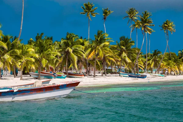 Dominicaanse Republiek Saona Island Mano Juan Beach Het Vissersdorp — Stockfoto