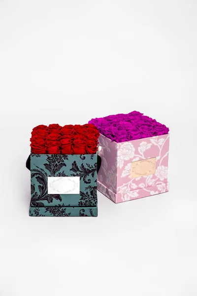 Flower box intended for home decor, weddings, anniversaries, birthdays and other celebrations. Red roses also could be a very special gifts for your partner.