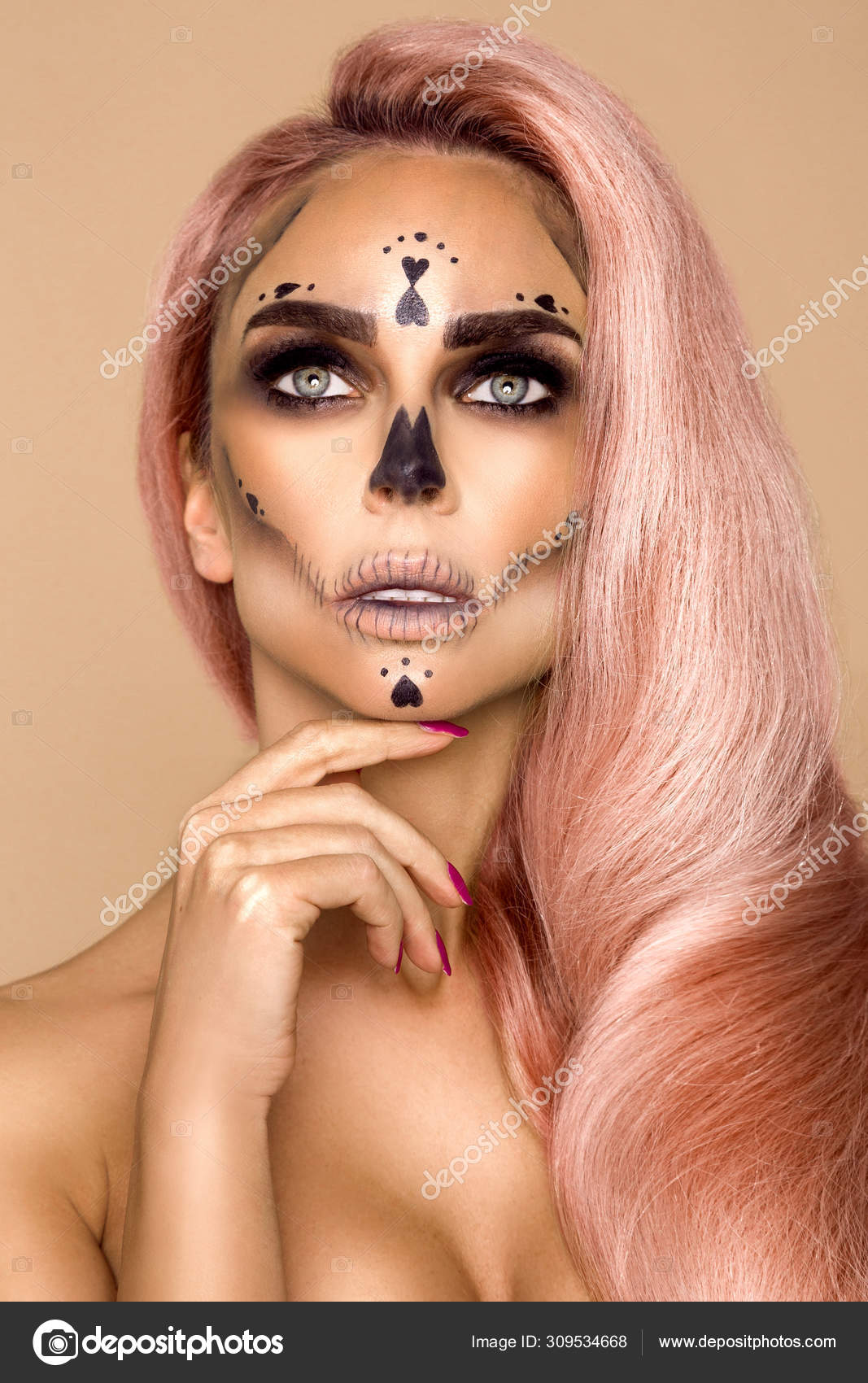 Maquiagem bonita para o Halloween