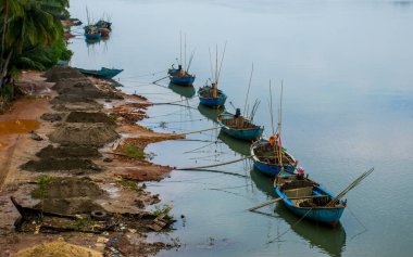 Goa kıyı şeridinin gündüz Hindistan 'daki doğal manzarası. 