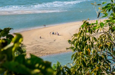 Goa kıyı şeridinin gündüz Hindistan 'daki hava manzarası. 
