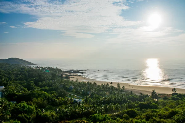 Naturalny Krajobraz Wybrzeża Goa Dzień Indie — Zdjęcie stockowe
