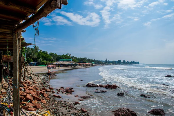 Naturalny Krajobraz Wybrzeża Goa Dzień Indie — Zdjęcie stockowe