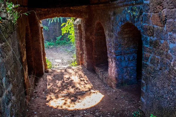 Turismo Região Goa Viajando Pela Índia Ruínas Palácio Antigo — Fotografia de Stock