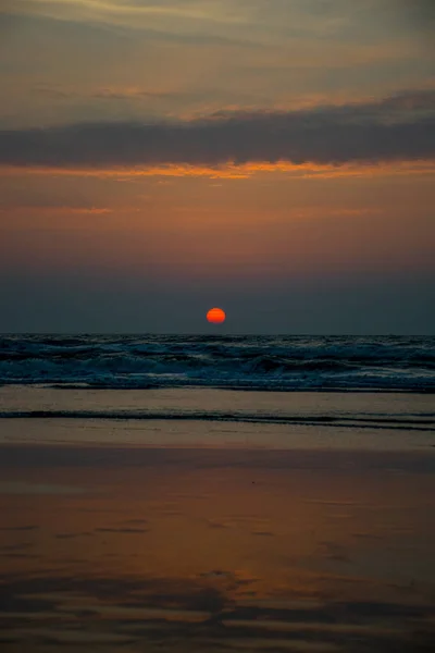 Живописный Вид Красочный Закат Над Морем Гоа Индия — стоковое фото