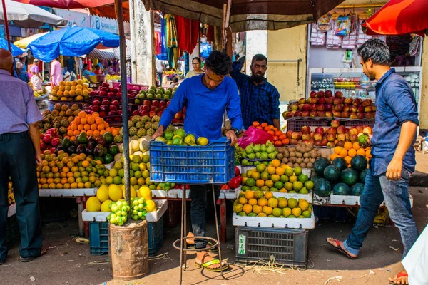 Гоа Индия Dec 2017 Traditional Colorful Indian Market Mapusa Northern — стоковое фото