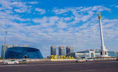 Gündüz Astana şehrinden geçerek, Kazakistan  