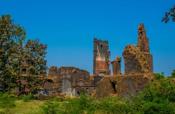 Visita Región Goa Viajando Por India Ruinas Del Antiguo Palacio —  Fotos de Stock