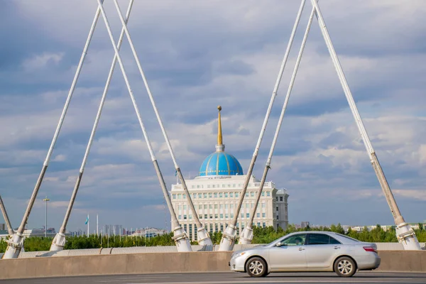 Gündüz Astana Şehrinden Geçerek Kazakistan — Stok fotoğraf