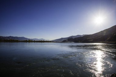 Lhasa, Tibet, Çin 'in güzel doğası.