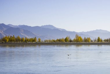 Lhasa, Tibet, Çin 'in güzel doğası.