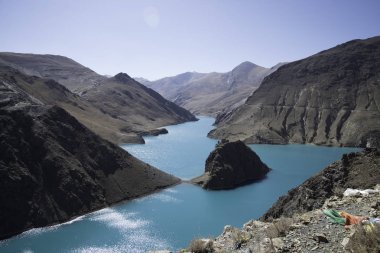 Lhasa, Tibet, Çin 'in güzel doğası.