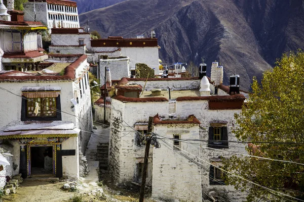 Chinesische Altstadt Auf Heiligem Land Tibet Lhasa Ganden Kloster — Stockfoto