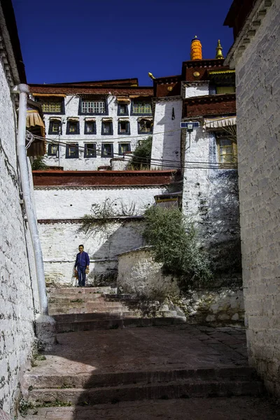 Staré Čínské Město Svaté Zemi Tibet Lhasa Ganden Klášter — Stock fotografie