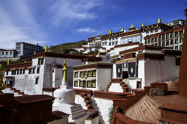 Китайский Старый Город Святой Земле Тибет Лхаса Ганденский Монастырь — стоковое фото