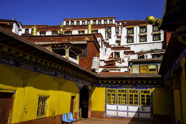 Κινέζικη Παλιά Πόλη Στην Ιερή Θιβέτ Λάσα Μοναστήρι Ganden — Φωτογραφία Αρχείου
