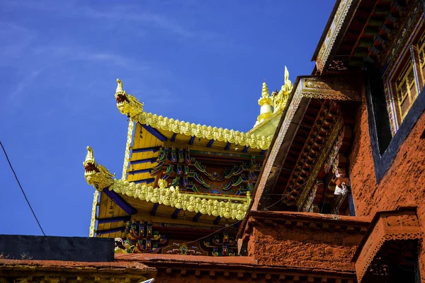 Kinesiska Gamla Stan Helig Mark Tibet Lhasa Ganden Kloster — Stockfoto