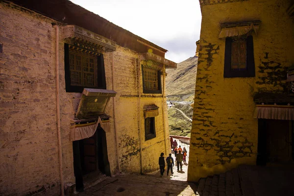 Chinesische Altstadt Auf Heiligem Land Tibet Lhasa Ganden Kloster — Stockfoto
