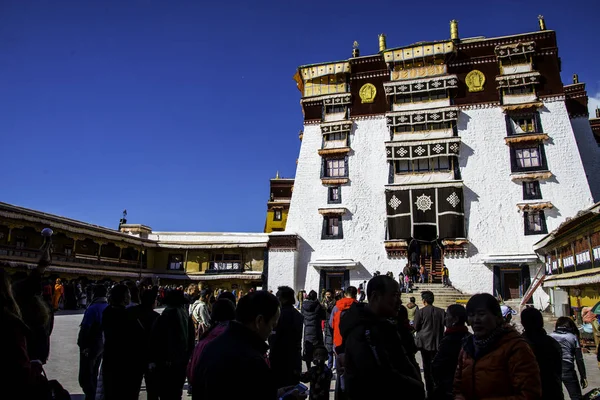 Staré Čínské Město Svaté Zemi Tibet Lhasa Palác Potala — Stock fotografie