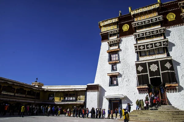 Stare Chińskie Miasto Świętej Ziemi Tybet Lhasa Pałac Potala — Zdjęcie stockowe