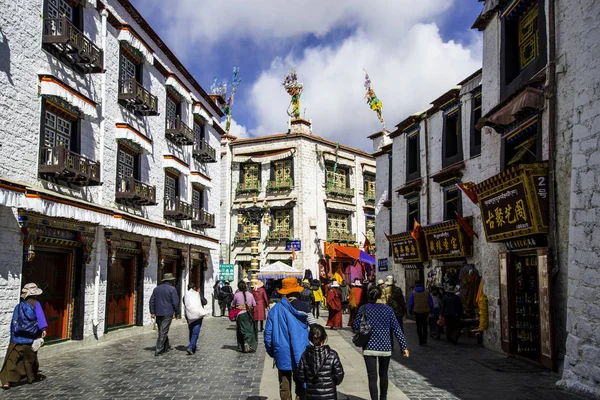 Viajando Por Terra Santa Chinesa Tibete Lhasa — Fotografia de Stock