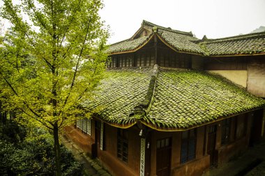 Çin 'in Sichuan şehrinin manzarası