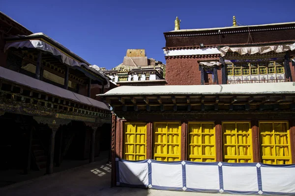 Fascinující Panorama Města Gyandze Starověké Pevnosti Centrálním Tibetu — Stock fotografie