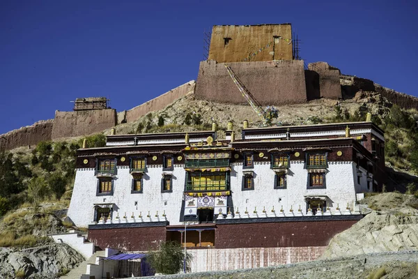 Fascinating Panorama City Gyandze Ancient Fort Central Tibet — Stock Photo, Image