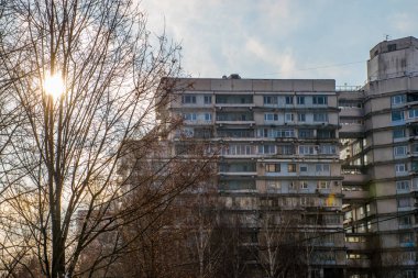 Moskova şehir mimarisini gezmek, seyahat kavramı 