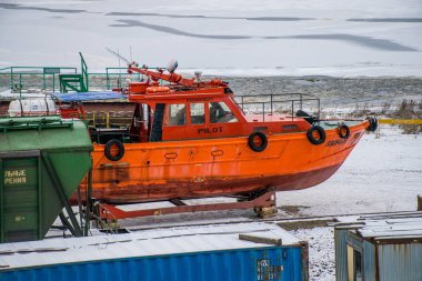 Vyborg - Rusya - Ocak 2018: Old Town'daki farklı eski binalar. Rusya'da Kış
