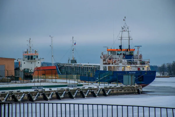 Vyborg Rusland Jan 2018 Verschillende Oude Gebouwen Oude Stad Winter — Stockfoto