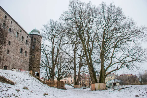 Vyborg Russland Jan 2018 Verschiedene Alte Gebäude Der Altstadt Winter — Stockfoto