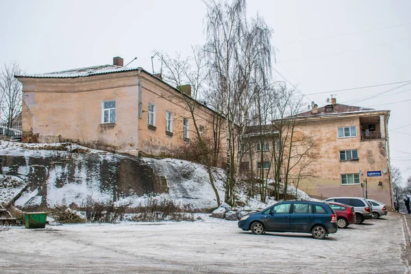 Vyborg Russia Jan 2018 Different Old Buildings Old Town Winter — Stock Photo, Image