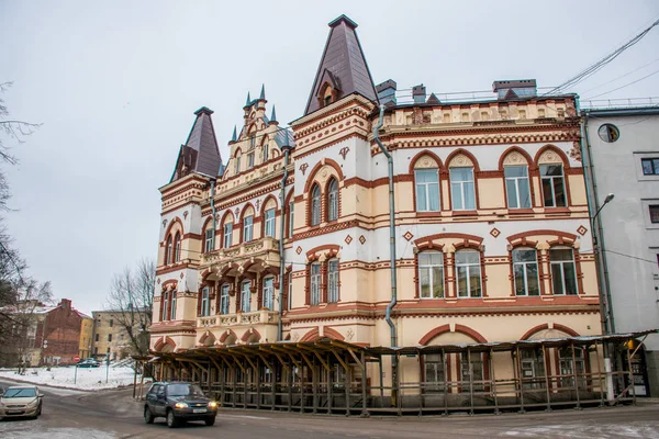 Vyborg ロシア 2018 旧市街の異なる古い建物 ロシアの冬 — ストック写真