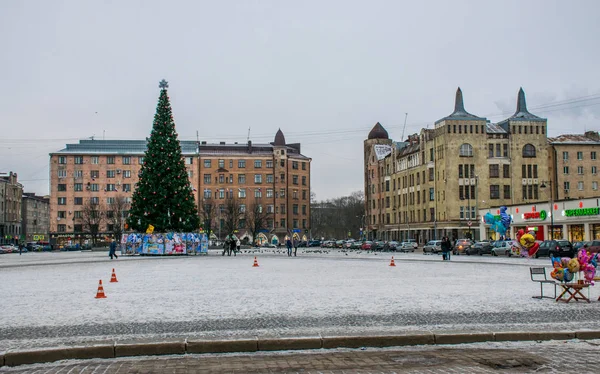 Vyborg Russia Jan 2018 Different Old Buildings Old Town Winter — Stock Photo, Image