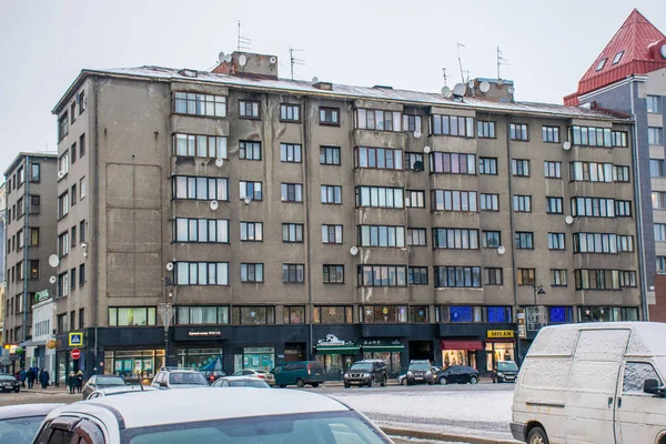 Vyborg Rusia Ene 2018 Diferentes Edificios Antiguos Casco Antiguo Invierno — Foto de Stock