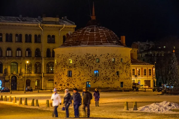 Vista Della Città Viborg Notte Baltico Russia Concetto Viaggio — Foto Stock