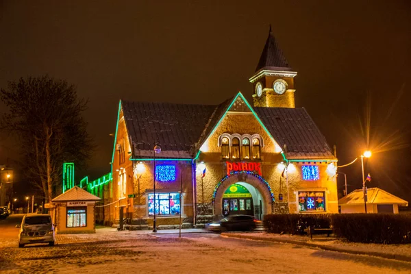 Vista Della Città Viborg Notte Baltico Russia Concetto Viaggio — Foto Stock