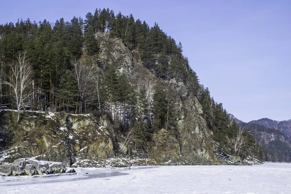 Altai Mountains Nära Oroktoy Village Ryska Vintern Sibirien — Stockfoto