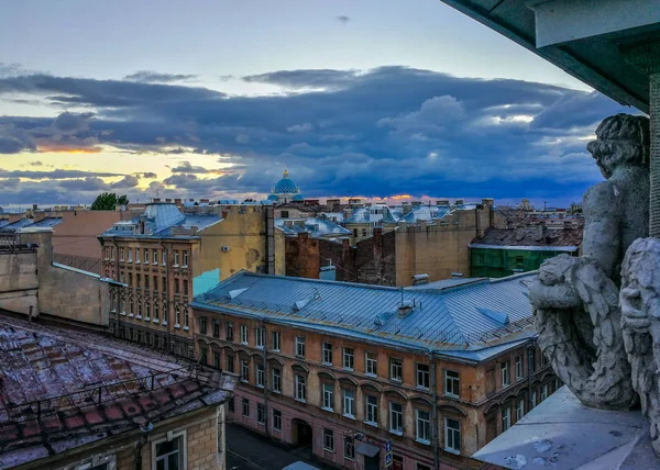 Toit Marchant Saint Pétersbourg Coucher Soleil Activité Touristique Alternative Célèbre — Photo