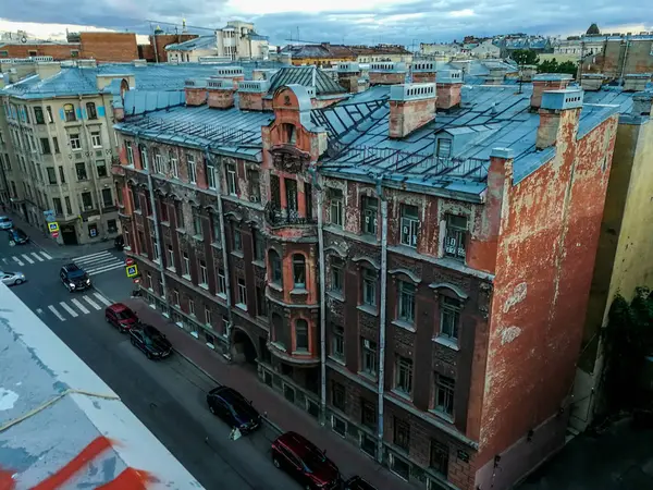 Techo Caminando San Petersburgo Atardecer Actividad Turística Alternativa Más Famosa — Foto de Stock