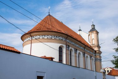 Grodno, Beyaz Rusya - Haziran 2018: Avrupa'nın en çok şehir olan Belarus'un merkezi sokakları ve tarihi evleri
