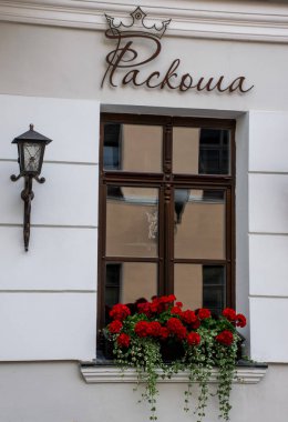 Grodno, Beyaz Rusya - Haziran 2018: Avrupa'nın en çok şehir olan Belarus'un merkezi sokakları ve tarihi evleri