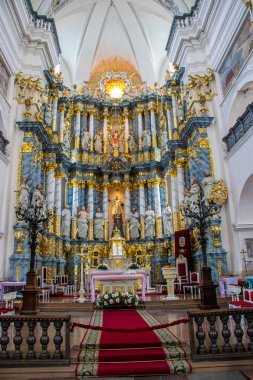 Grodno, Beyaz Rusya - Haziran 2018: Avrupa'nın en çok şehir olan Belarus'un merkezi sokakları ve tarihi evleri